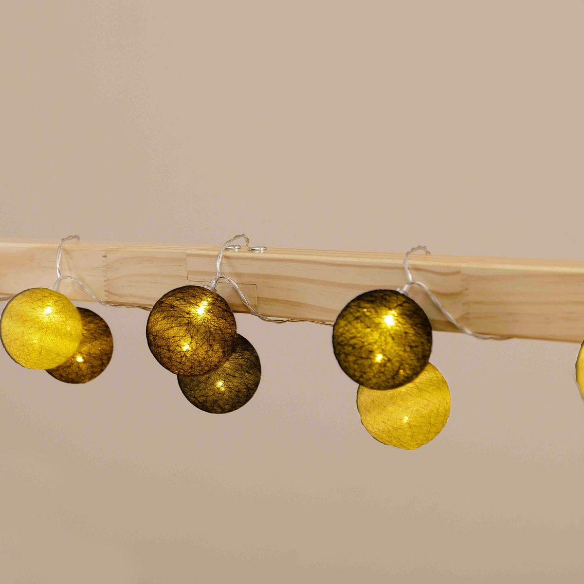 LICHTERKETTE AMICI grau - Grau, Kunststoff (6cm) - IDIMEX
