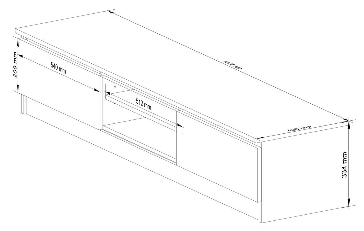 TV SCHRANK Vegard - Naturfarben, Holzwerkstoff (160/33/40cm) - Home Collective