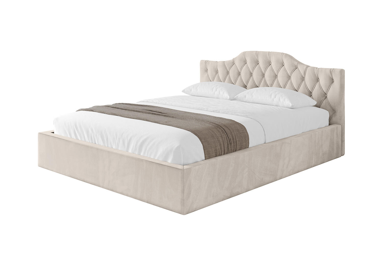 POLSTERBETT mit Bettkasten und Lattenrost, Boxbett ohne Matratze - FALIO-V1 180x200 Beige - Beige, Holzwerkstoff/Textil (180/200cm) - ALTDECOR