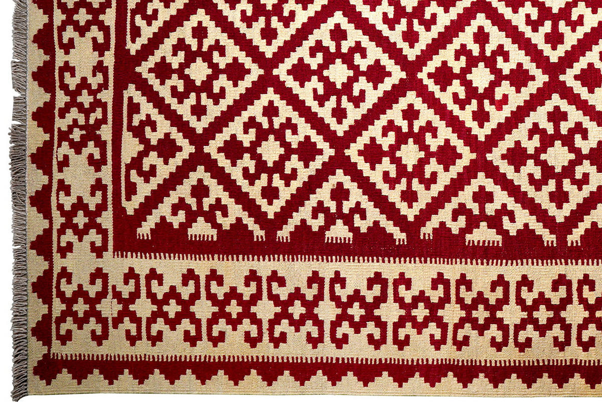 HANDWEBTEPPICH Gashgai Kelim Rot 253/185 cm Schurwolle - Rot, Textil (185/253cm) - Looma