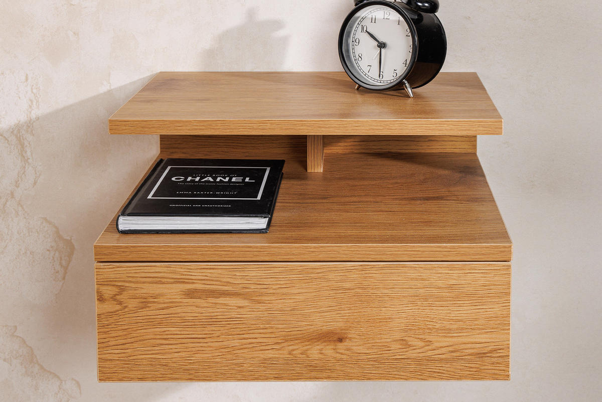 NACHTTISCH FLOATING Schichtholz Natur 35 cm - Braun, Holzwerkstoff (35/23/32cm) - riess-ambiente