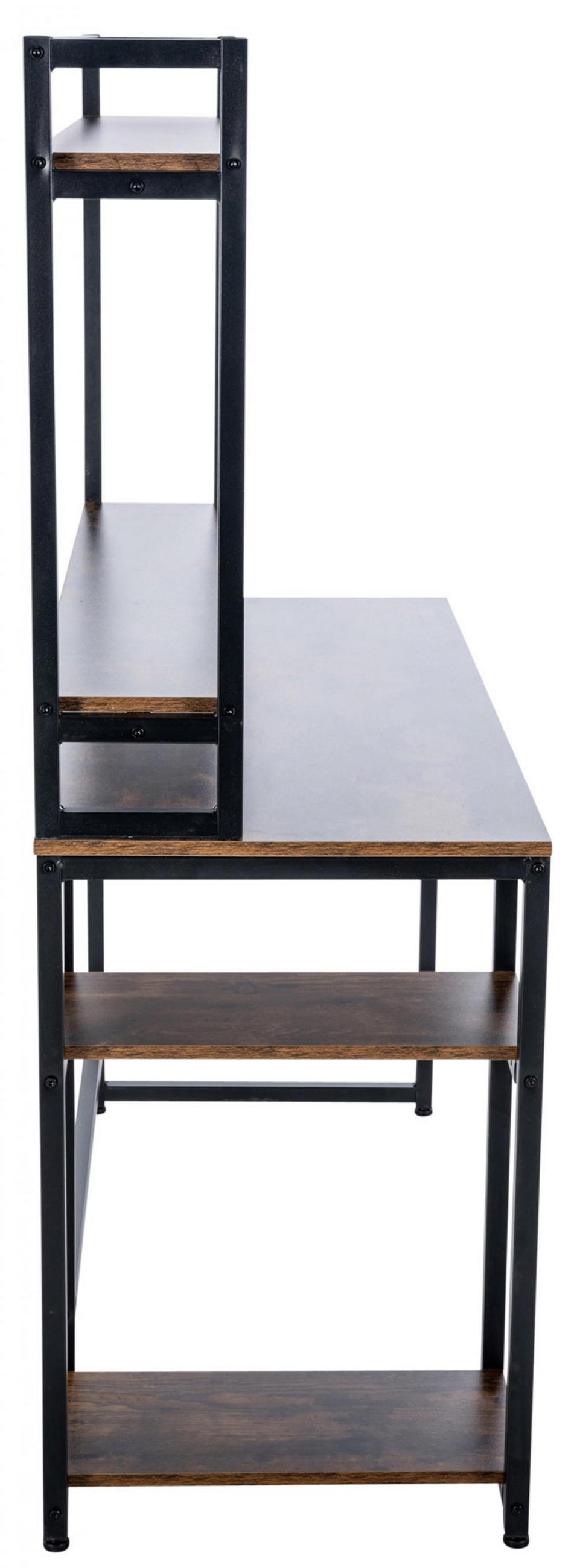 SCHREIBTISCH 120/50/150 cm Holz schwarz/braun - Schwarz/Braun, Holz/Metall (50/120/150cm) - CLP