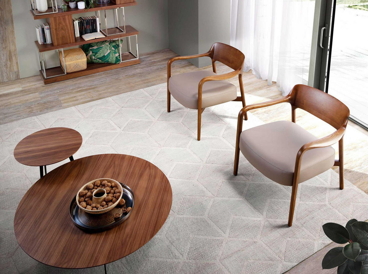 ÖKO-LEDERSESSEL Nussbaum und Nerz - Walnussfarben/Braun, Leder/Holz (70/72/62cm) - ANGEL CERDA