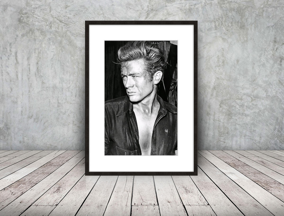 BILD mit Rahmen 51x71 cm James Dean Schwarz-Weiß - Weiß, Holz (51/71cm) - artissimo