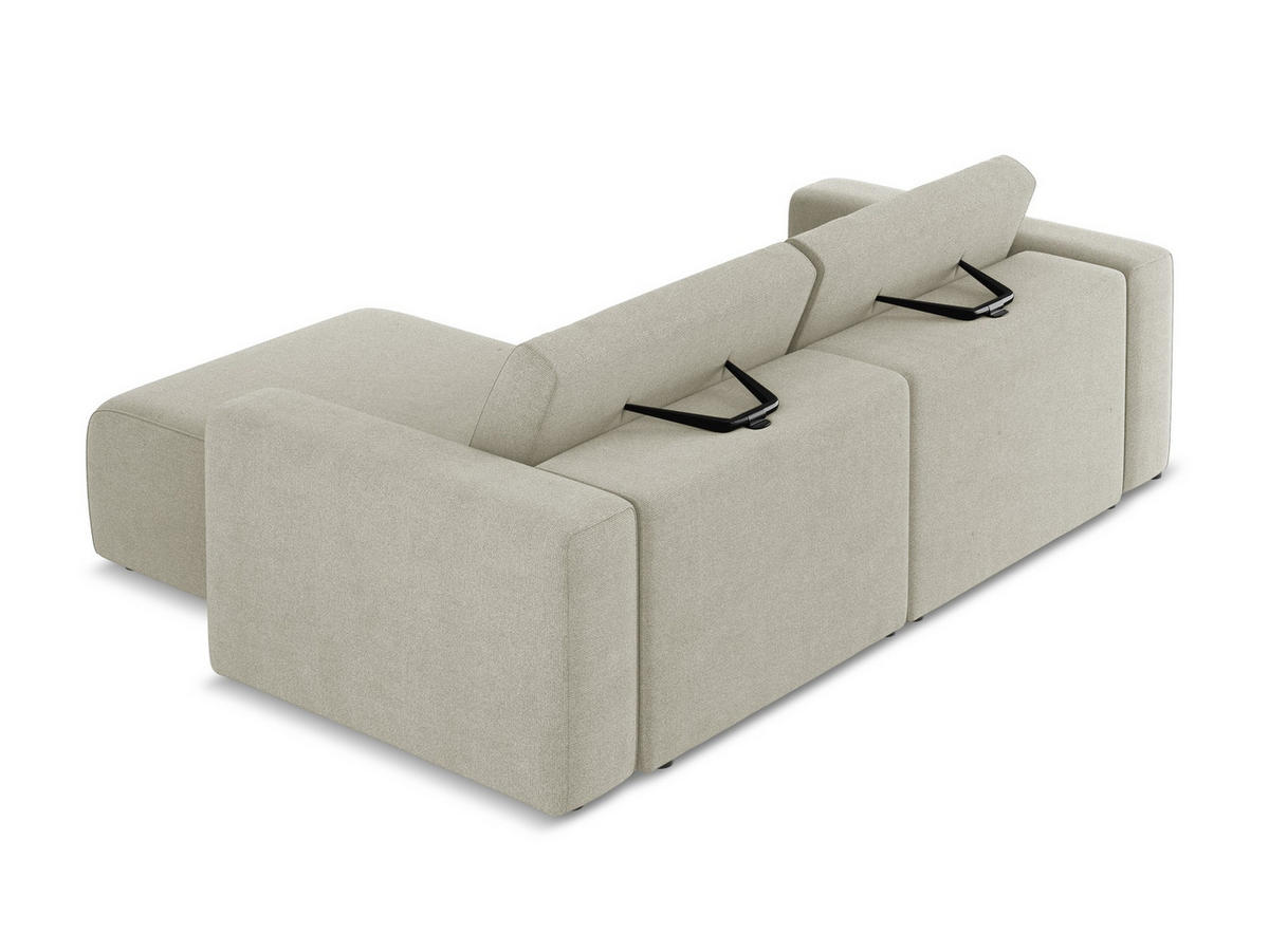 ECKSOFA Rechts Strukturstoff Stoff Beige - Beige/Creme, Kunststoff/Textil (224/167cm) - Makamii
