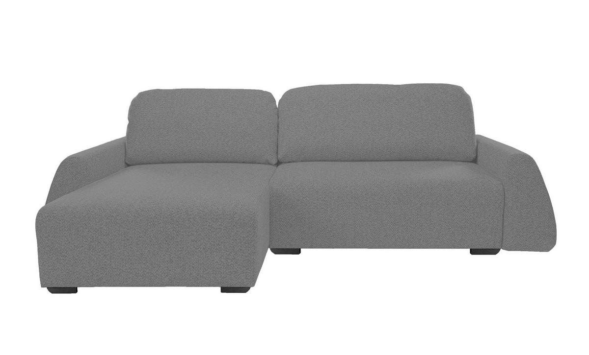 ECKSOFA ALMI mit Schlaffunktion, Bettkasten, Wellenfedern Komfortable Sitzpolsterung Elegantes Design Linke, 160x275 cm Silber - Silberfarben, Holz/Textil (160/275cm) - DomoHome
