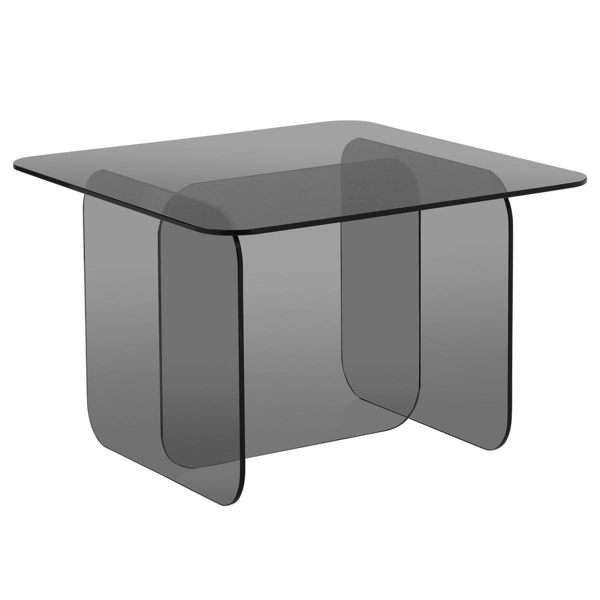 COUCHTISCH - quadratisch - Farbglas - Grau, Glas (60/60/40cm) - home24