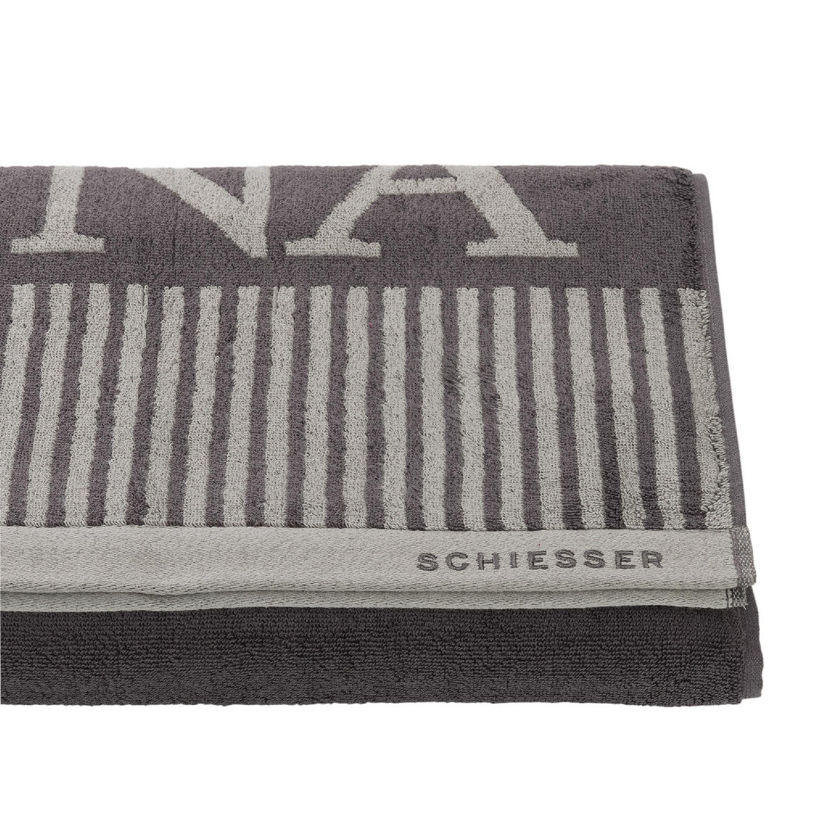 SAUNATUCH Rom - 75 x 200 cm - Dunkelgrau - Dunkelgrau, Textil (75/200cm) - SCHIESSER