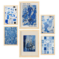 POSTER Set Mit 6 Reichlich Formen In Vielseitiger A3 & A4 Rahmen Aus Hellem Holz - Beige, Papier (29/3cm) - Nacnic