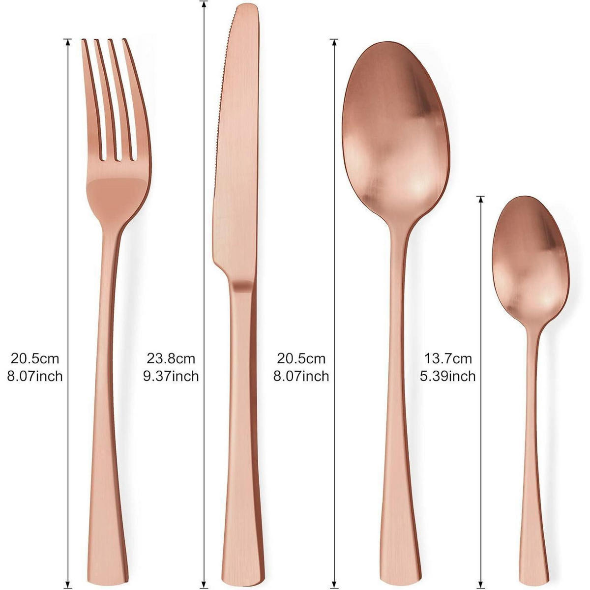 BESTECKSET 24-teilig für 6 Personen Roségold Matt - Bronzefarben, Metall