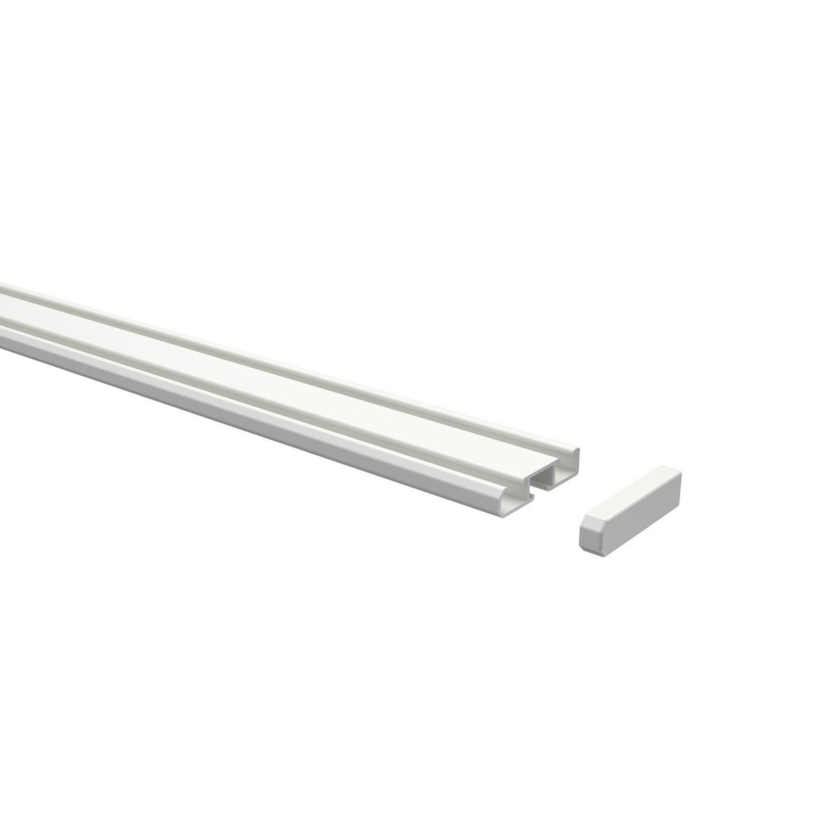 GARDINENSCHIENE Slimline 100 cm, 1-/2-läufig Weiß - Weiß, Metall (4/1.1/100cm) - INTERDECO
