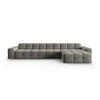 ECKSOFA rechts Kendal aus Samt dunkelgrau 5 Sitzplätze - Dunkelgrau, Textil (173/357cm) - Micadoni