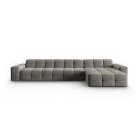 ECKSOFA rechts Kendal aus Samt dunkelgrau 5 Sitzplätze - Dunkelgrau, Textil (173/357cm) - Micadoni