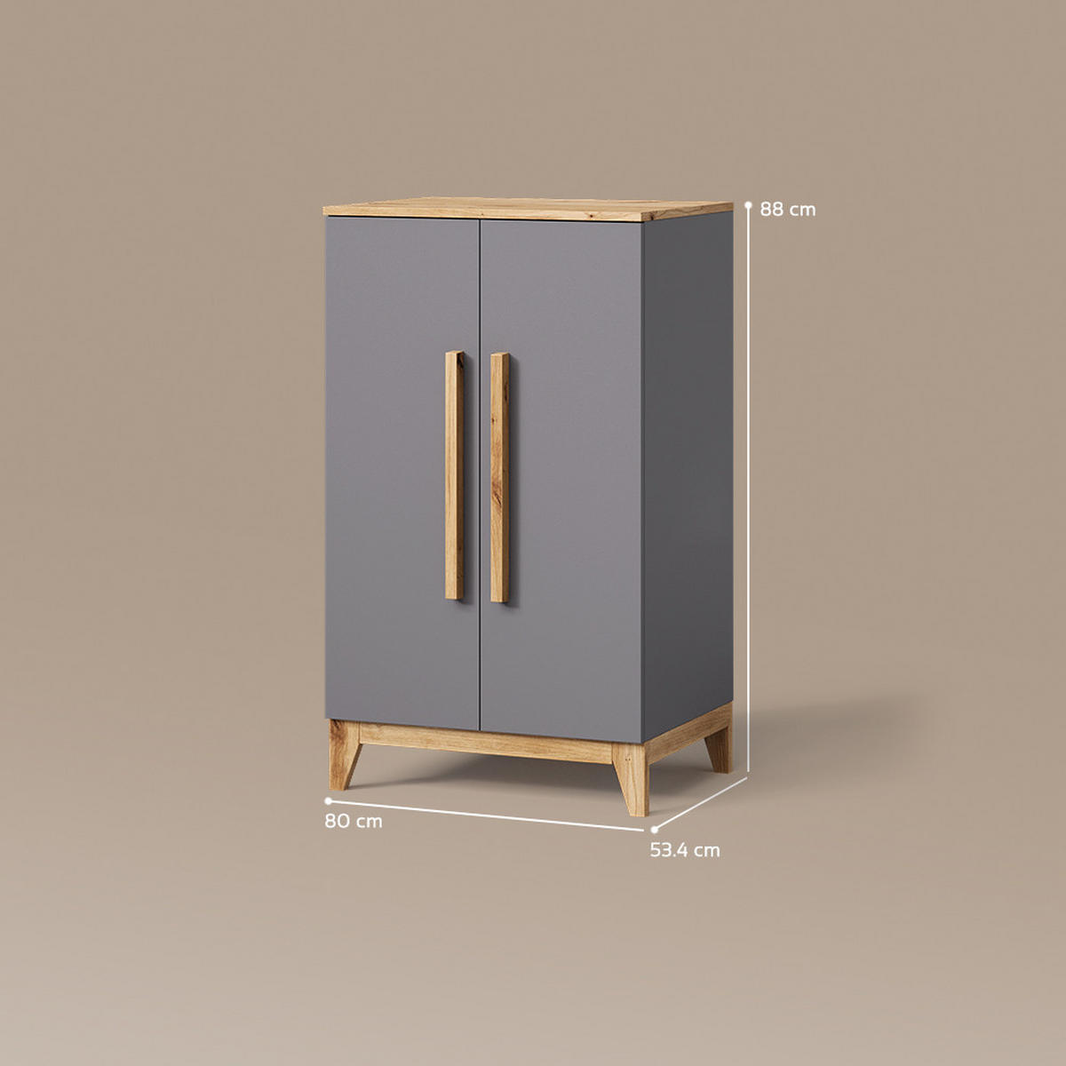KINDERKLEIDERSCHRANK Mailo Grau/Artisan 70 x 120 cm XL mit 4 Schubladen - Eiche Artisan/Grau, Holzwerkstoff (70/120/53.4cm) - Livinity®