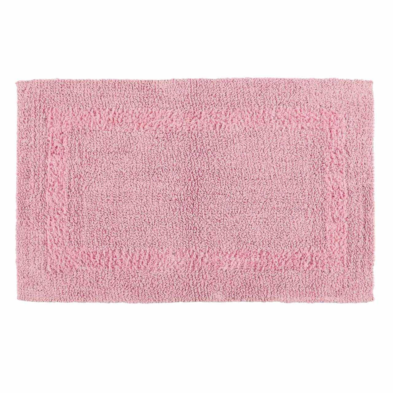 BADEMATTE 50/80 cm, 100% Baumwolle, wendbar - Rosa, Textil (50/80cm) - Homescapes