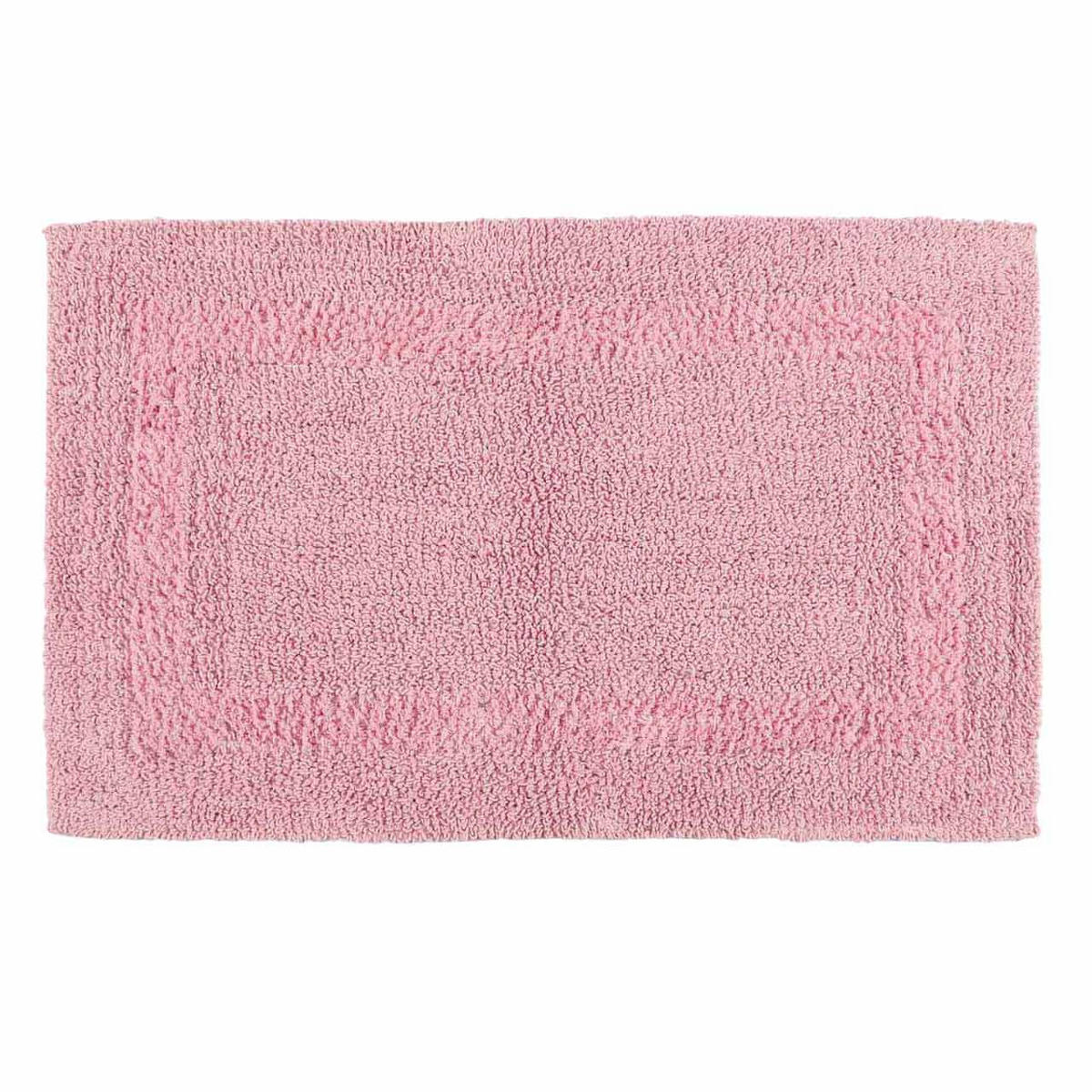 BADEMATTE 50/80 cm, 100% Baumwolle, wendbar - Rosa, Textil (50/80cm) - Homescapes