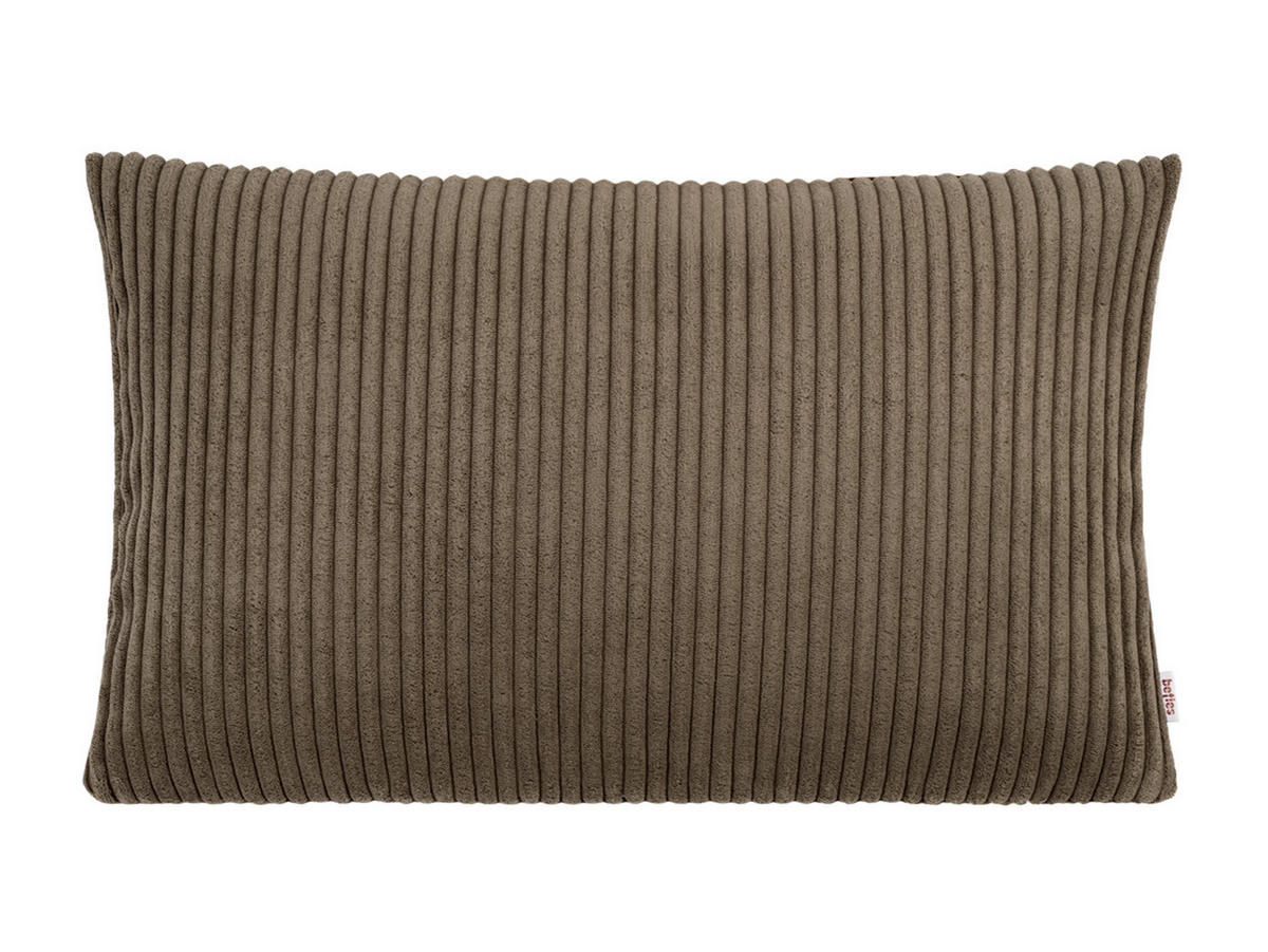 KISSENHÜLLE HYggelig No.2 Block Cord-Samt umbra-braun 50/30 cm - Braun, Textil (30/50cm) - beties Heimtextil