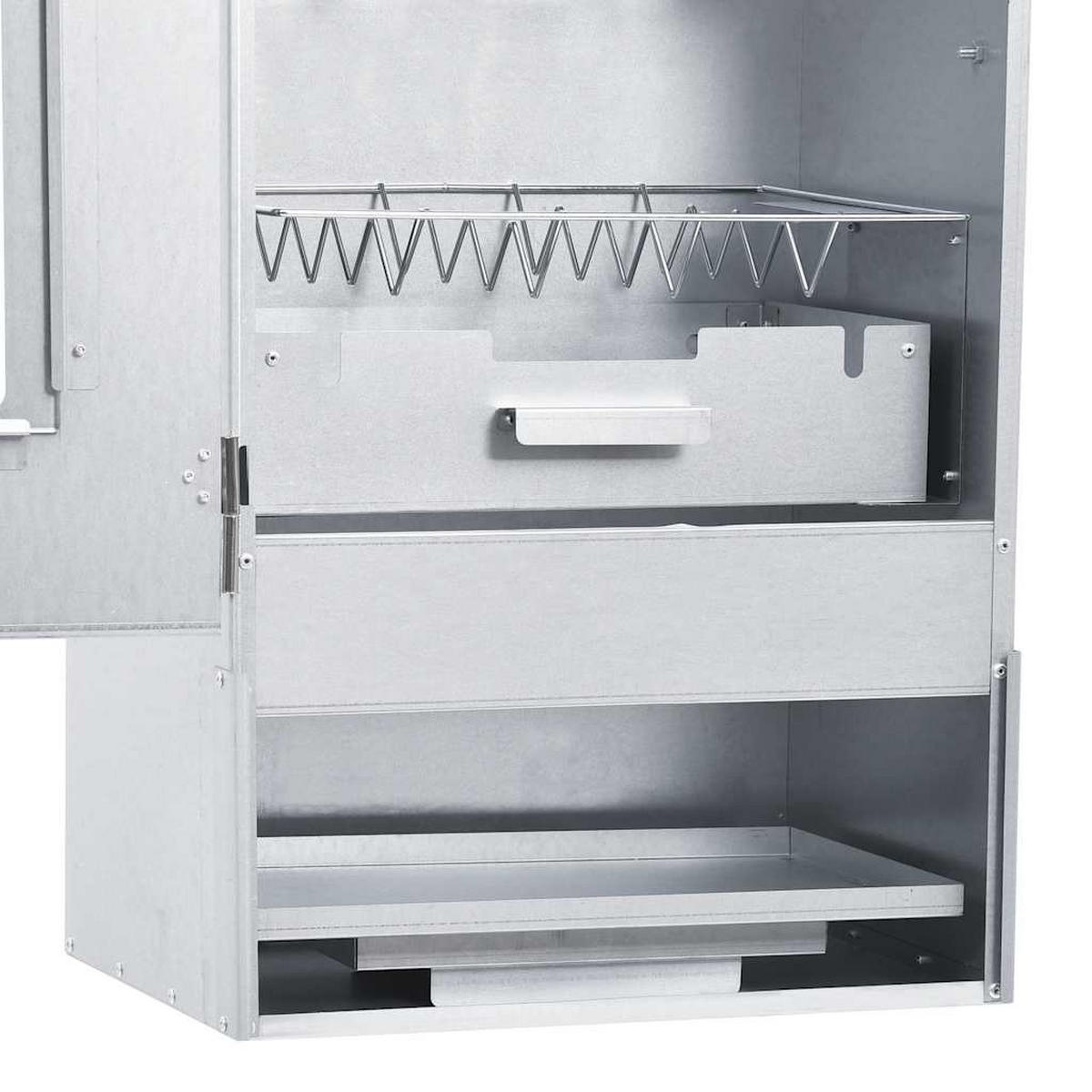 RÄUCHEROFEN Mit 1 Kg Hackschnitzel 44,5/29/83 Cm - Silberfarben, Metall (29/83/44.5cm) - vidaXL