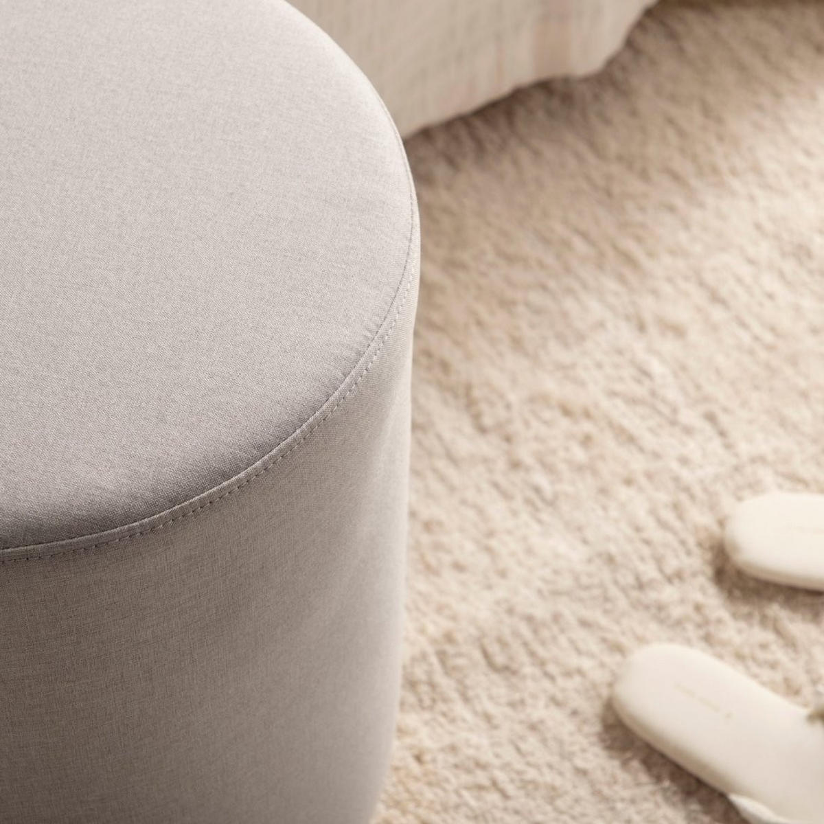 POUF Fani Beige 36 cm x 40 cm - Beige, Textil (36/40/36cm) - Klast Home