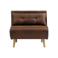 SCHLAFSESSEL - 1 Person - stoff - braun Valerio - Braun, Holz/Textil (90/81/78cm) - Vente-Unique