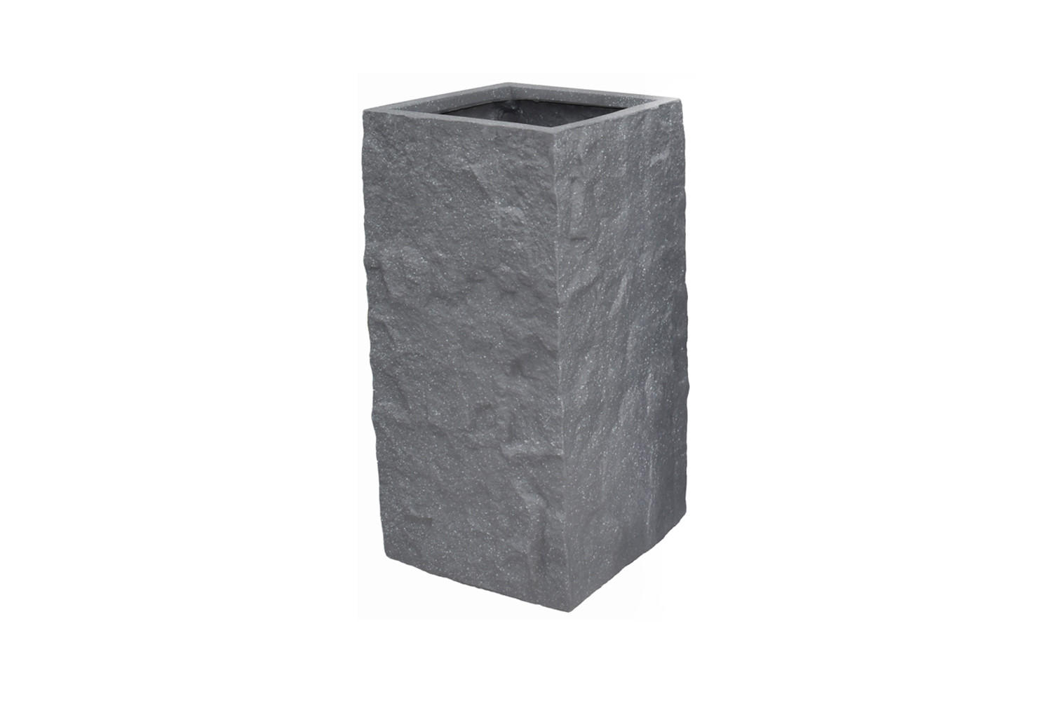 PFLANZKASTEN The Rock 28x57 cm, Grau, Fiberstone - Anthrazit, Kunststoff (28/57/28cm) - dasmöbelwerk