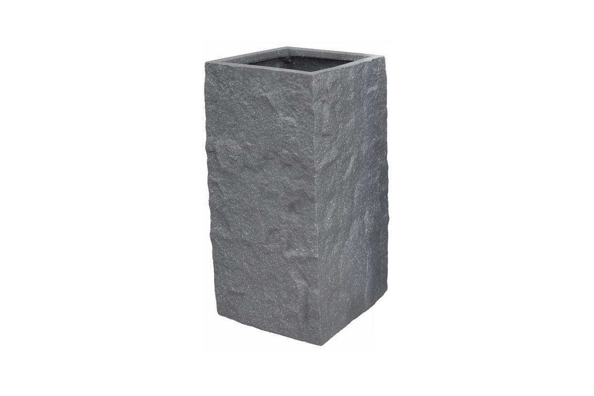 PFLANZKASTEN The Rock 28x57 cm, Grau, Fiberstone - Anthrazit, Kunststoff (28/57/28cm) - dasmöbelwerk