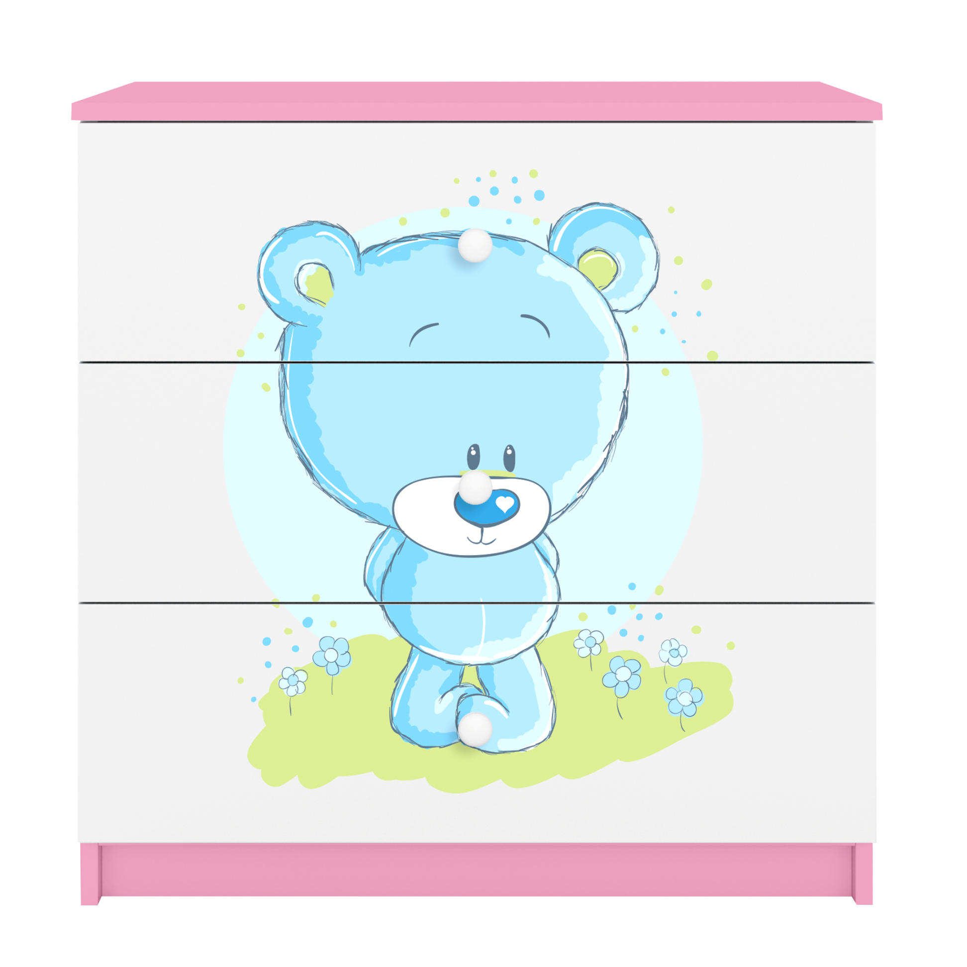 KOMMODE Babydreams Blaubär 81/81/41 - Rosa, Holzwerkstoff (81/81/41cm) - RAUMHIRSCH FURNITURE