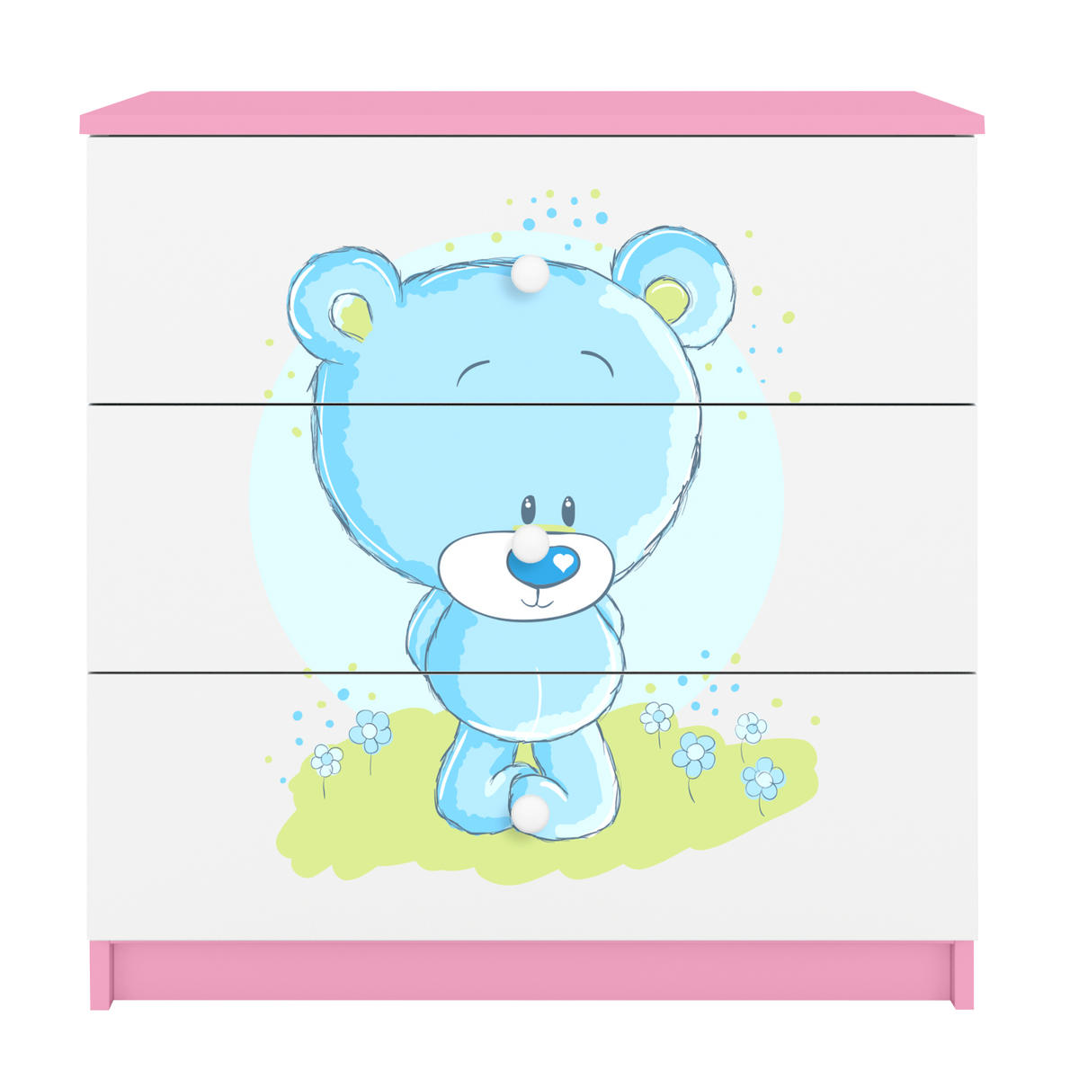 KOMMODE Babydreams Blaubär 81/81/41 - Rosa, Holzwerkstoff (81/81/41cm) - RAUMHIRSCH FURNITURE