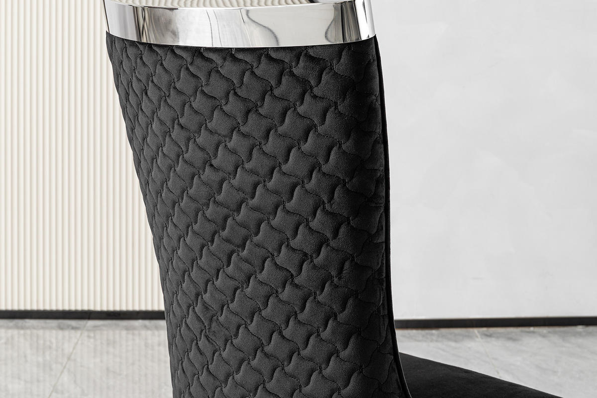 ESSZIMMERSTUHL SELENA Schwarz Velvet (1er-Set) - Schwarz, Textil (54/109/64cm) - KAWOLA