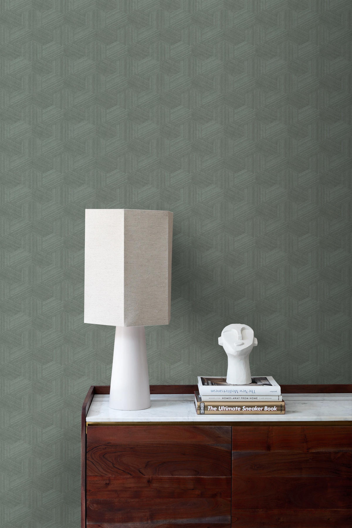 TAPETE 3D-Muster 50 x 900 cm - Grün, Papier (50/900cm) - Origin Wallcoverings