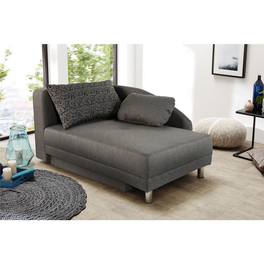 Thumbnail - luma-home Récamiere-Schlafsofa, Grau, Textil, 1-Sitzer, Füllung: Polyurethan (Pur), einzeln stellbar,Rechteckig, 149x80x...