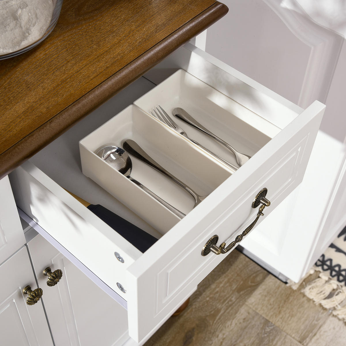 KÜCHENSCHRANK, MDF, Weiß, 76L x 38B x 182H cm - Weiß, Metall (38/182/76cm) - HOMCOM