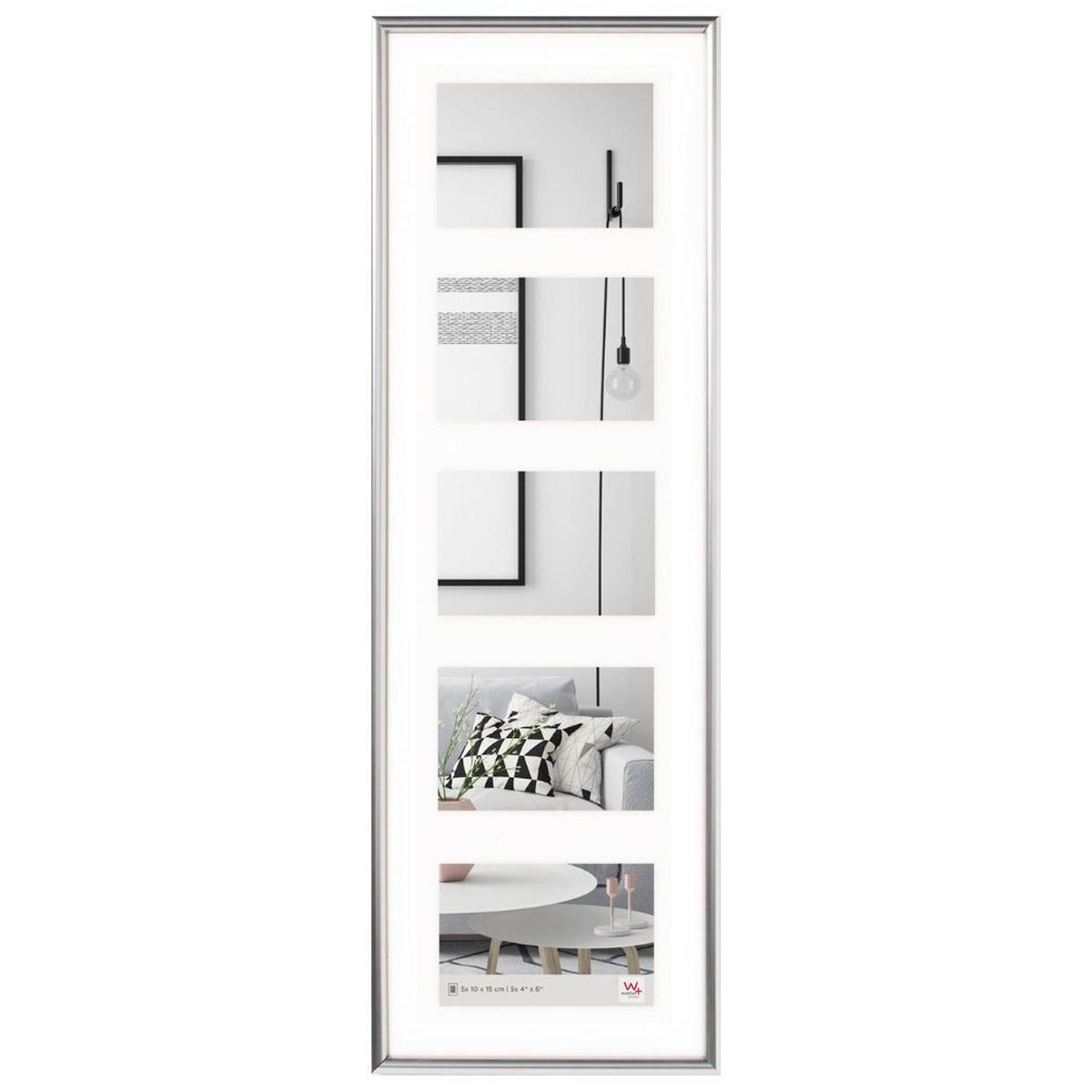 BILDERRAHMEN Galeria Kst.Galerie 5x10x15 cm SILBER - Silberfarben, Kunststoff (24.1/73.2/2.2cm) - walther design