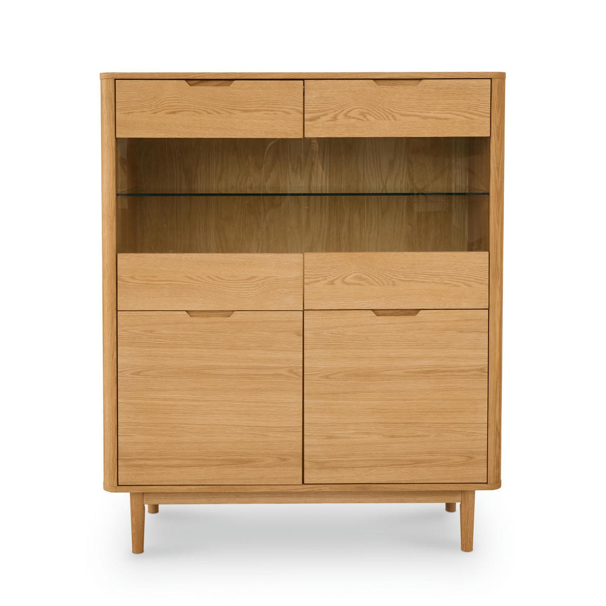 HIGHBOARD Eiche massiv - Eichefarben/Braun, Holz/Holzwerkstoff (123/146/45cm) - Furnhouse
