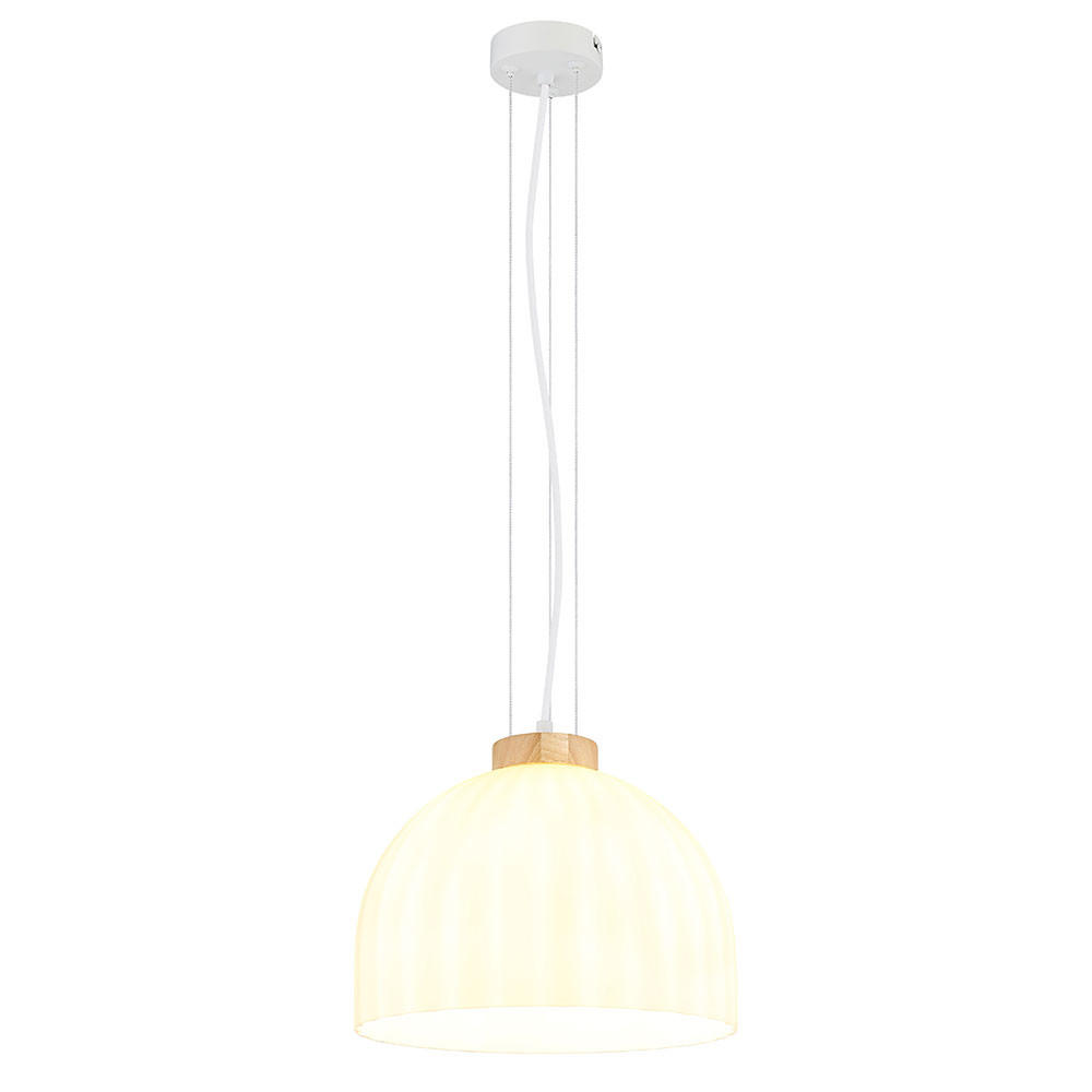 LED HÄNGELEUCHTE SWANSON METALL, GLAS WEISS, HÖHENVERSTELLBAR - Weiß, Holz (30/30/120cm) - Globo Lighting