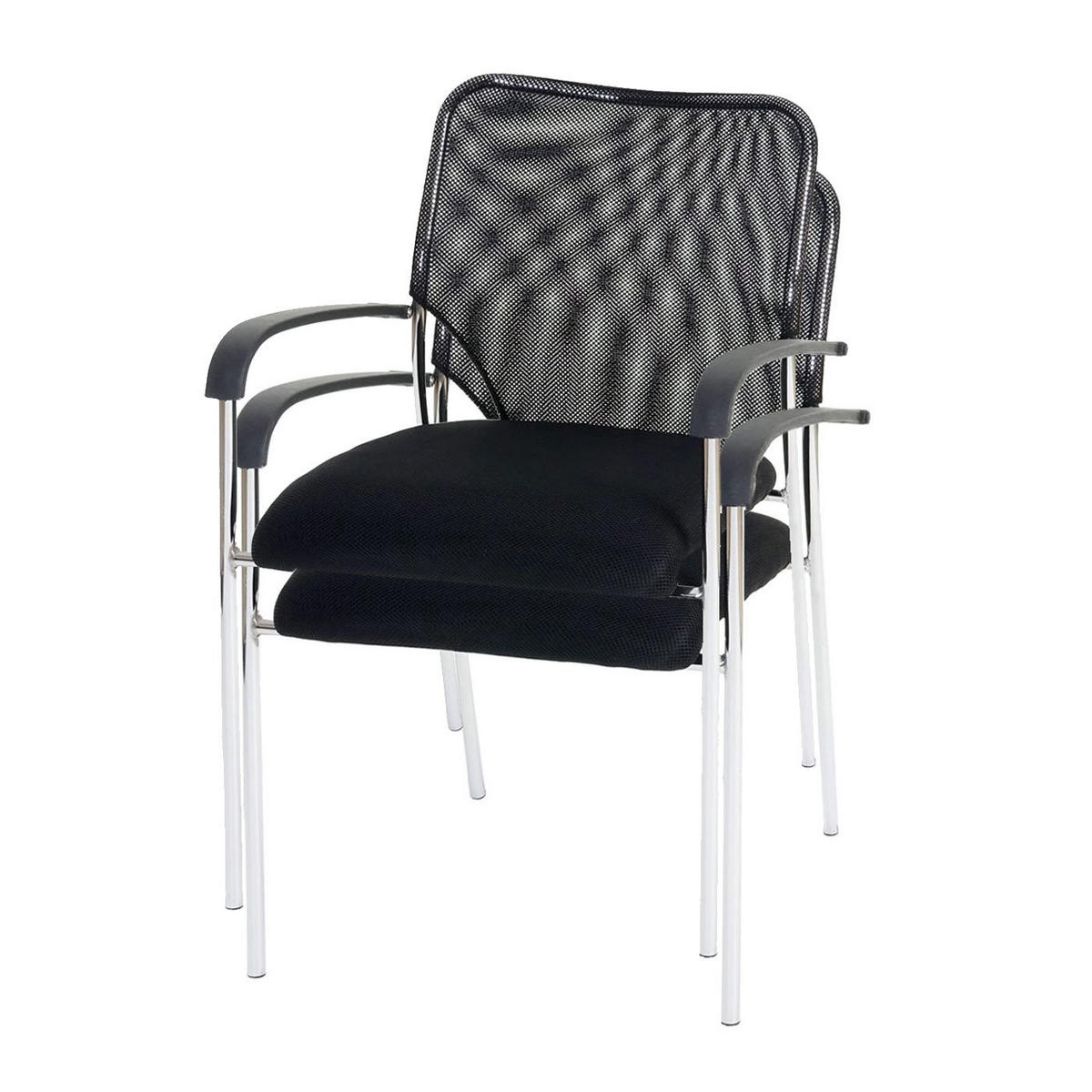 BESUCHERSTUHL Schwarz - Schwarz, Textil (55/83/60cm) - MCW