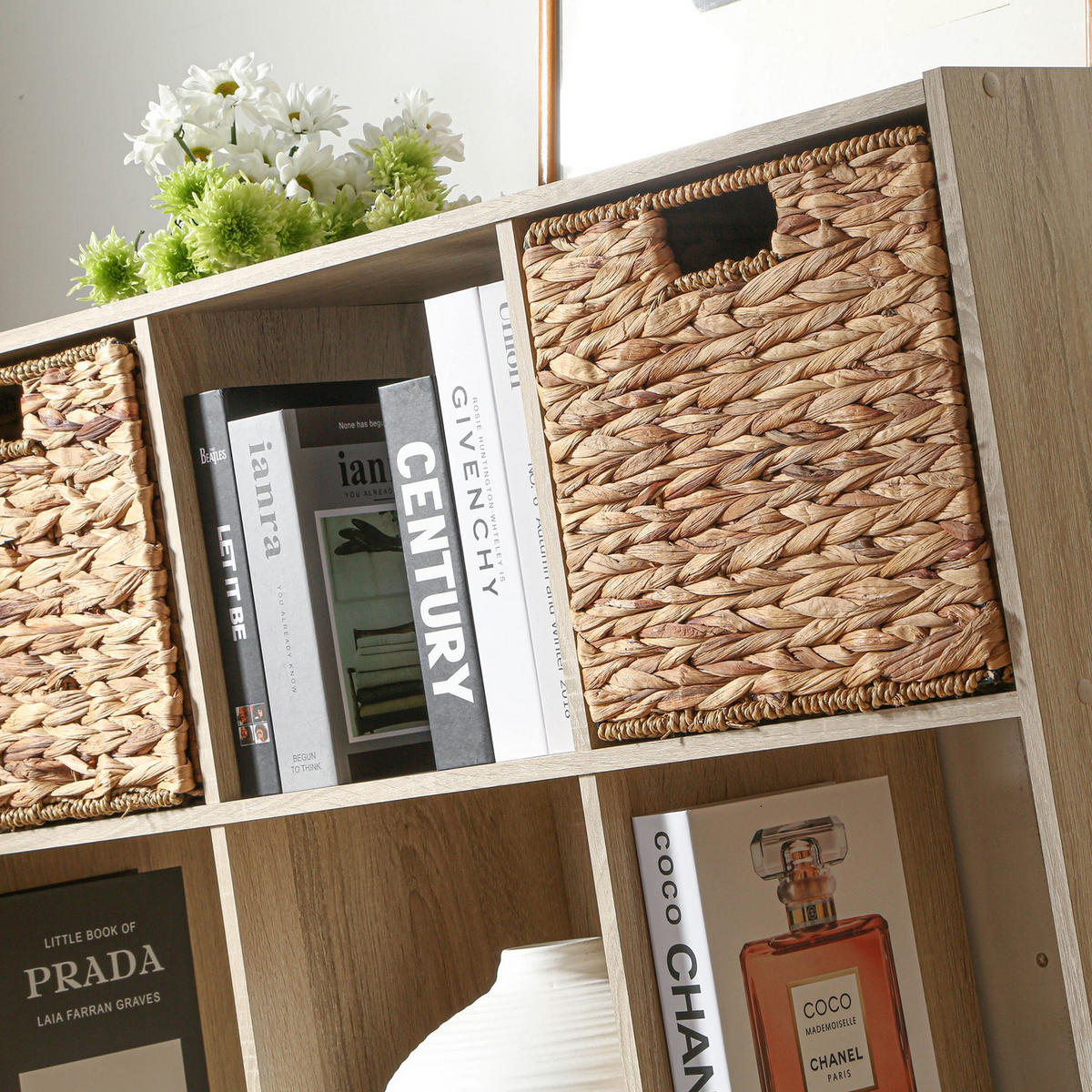 REGAL mit 9 Fächern - Eschefarben, Holzwerkstoff (29.5/92.5/92.5cm) - Calicosy