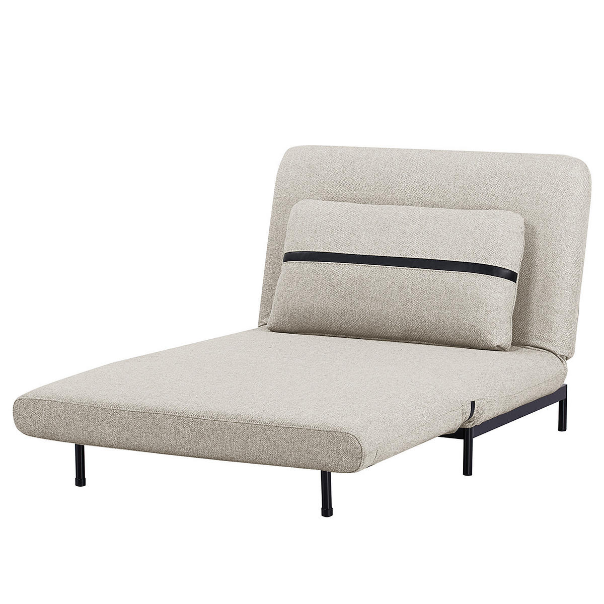 SCHLAFSESSEL - Hellgrau/Schwarz, Holz/Textil (105/82/88cm) - home24