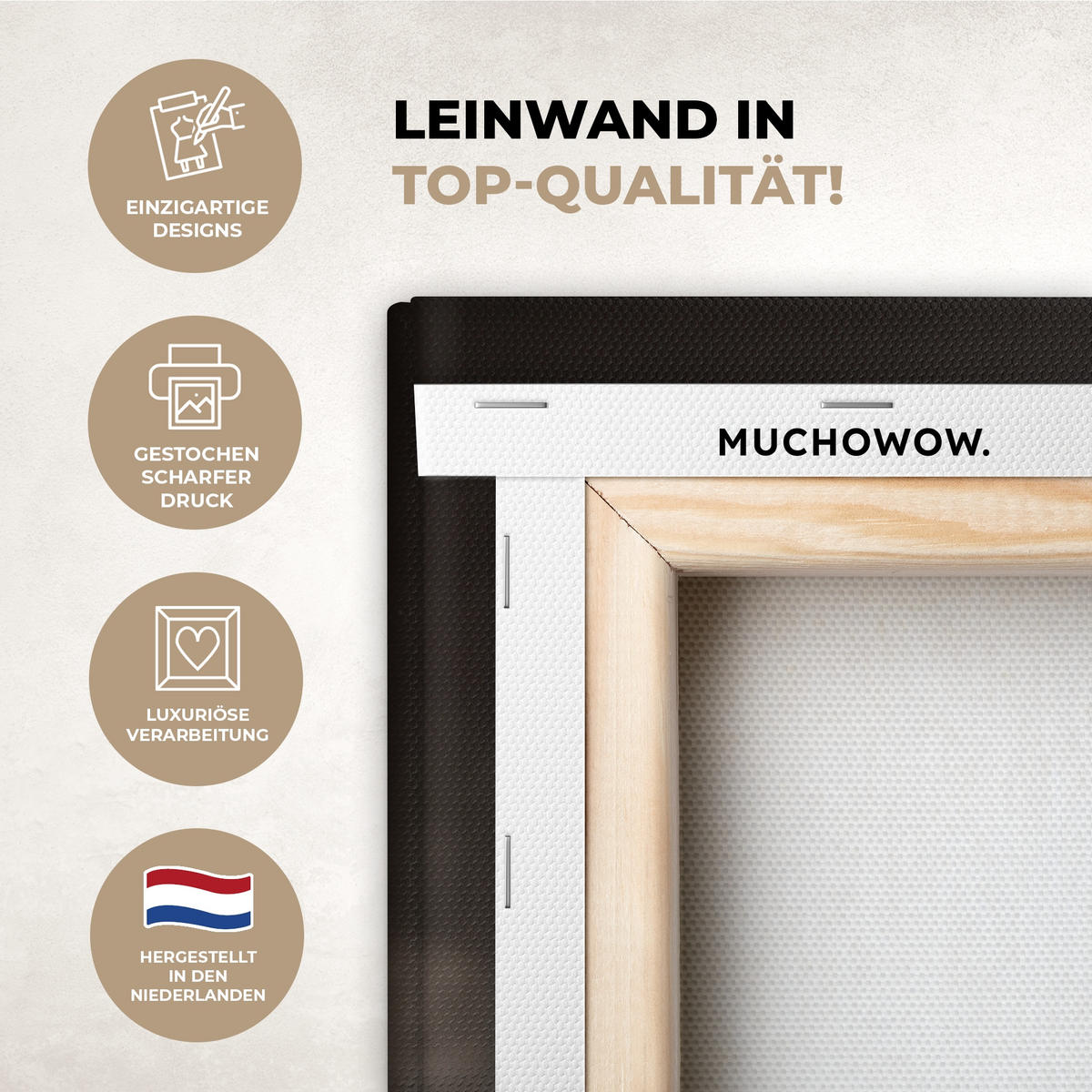 LEINWANDBILD Rotwild - Schwarz - Gold Room Decor 30x40 cm - Braun, Textil (30/40cm) - MuchoWow