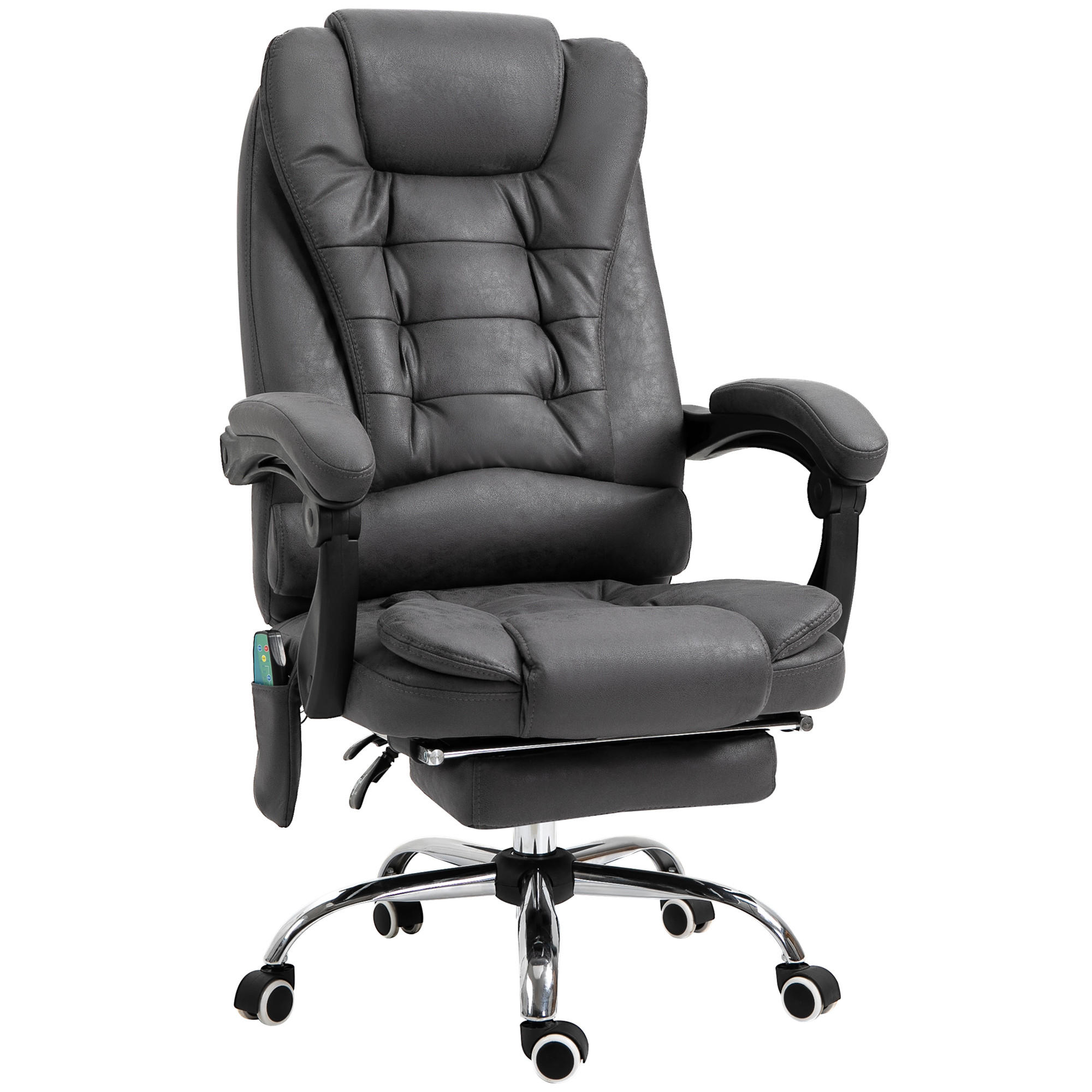 BÜROSTUHL mit Massagefunktion, Ergonomisch Schreibtischstuhl mit Liegefunktion - Blau/Silberfarben, Kunststoff/Textil (70/119/65cm) - Vinsetto