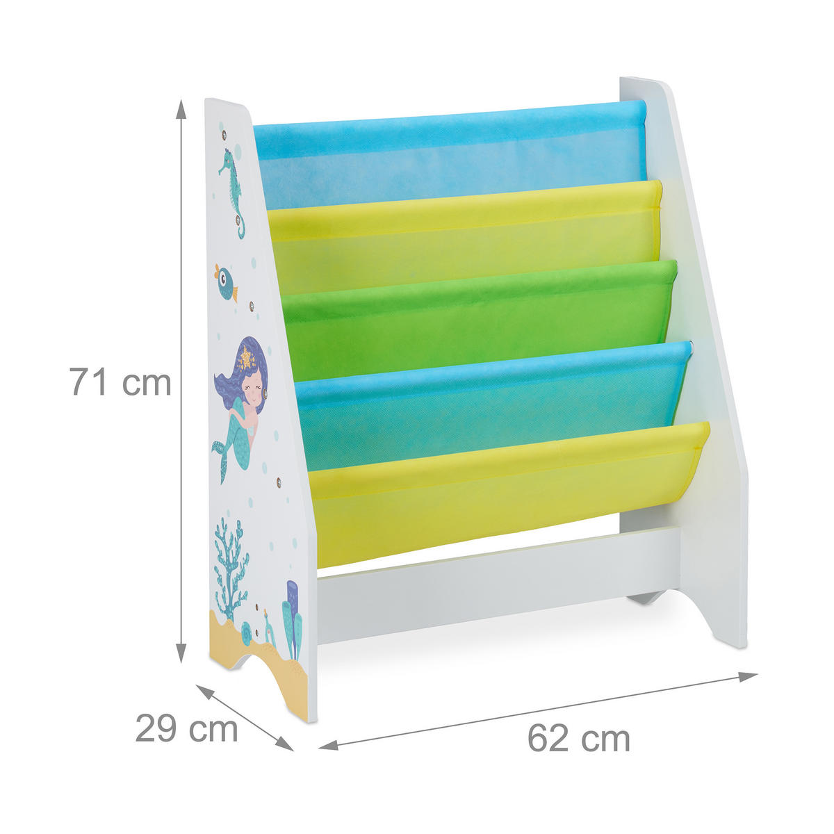 KINDER Bücherregal - Multicolor, Holzwerkstoff/Kunststoff (62/71/29cm) - Relaxdays
