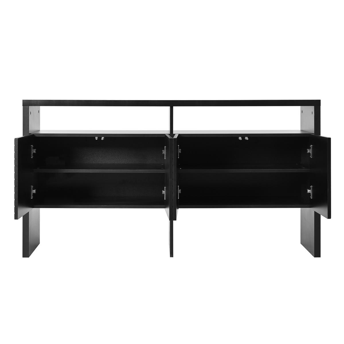 SIDEBOARD Schwarz 140/35/75 cm - Schwarz, Holzwerkstoff (35/75/140cm) - Urban Meuble