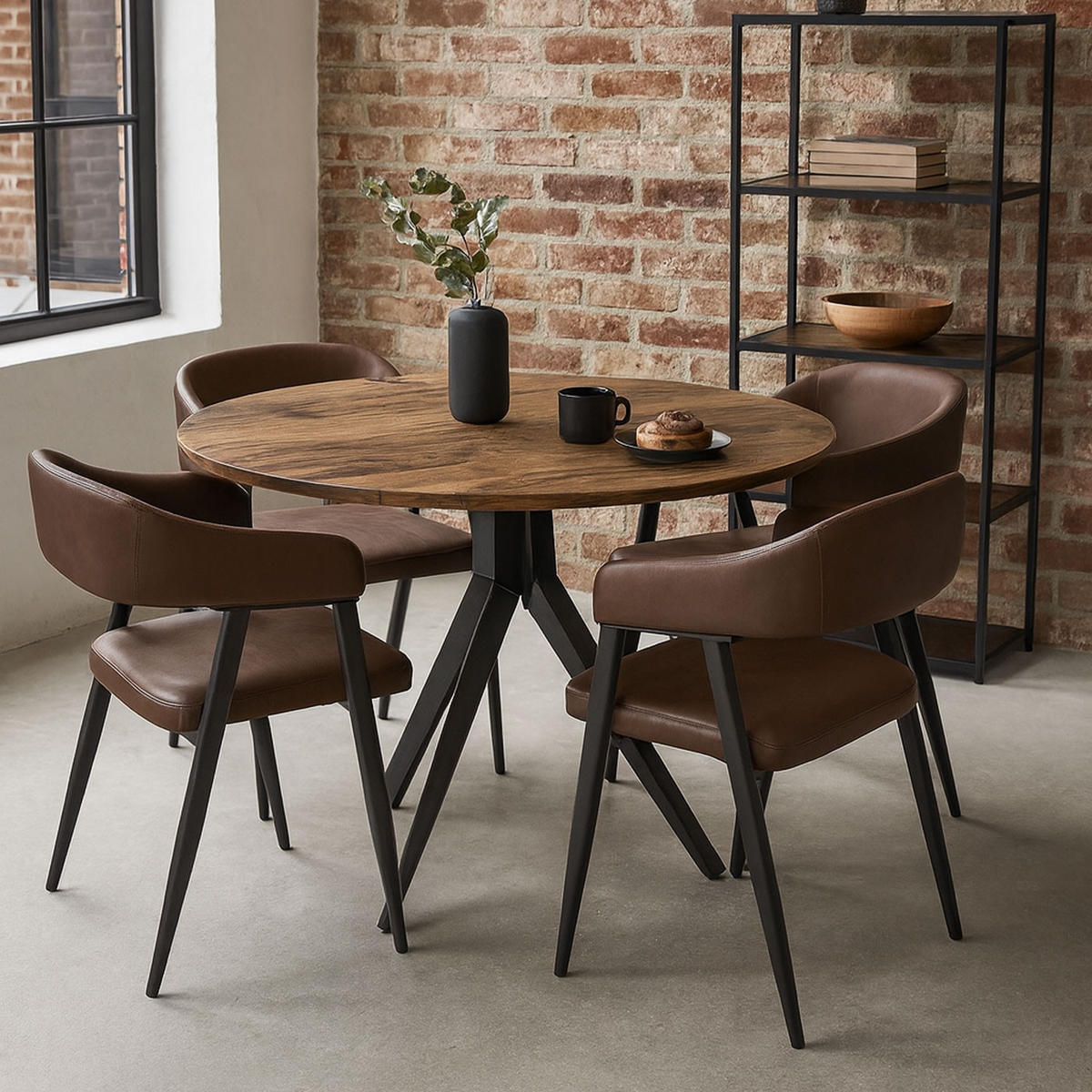 JEDÁLENSKÁ stolička Červenohnedá - červenohnedá/hrdzavá, plast (51/77/52cm) - MCW