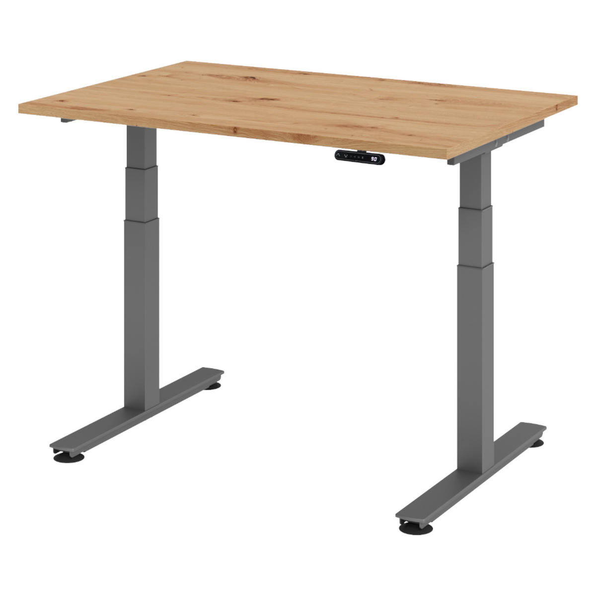 SCHREIBTISCH elektrisch XDSM 80/120/72 cm in Wildeiche/Graphitfarben - Wildeiche/Graphitfarben, Holzwerkstoff (80/120/72cm) - bümö