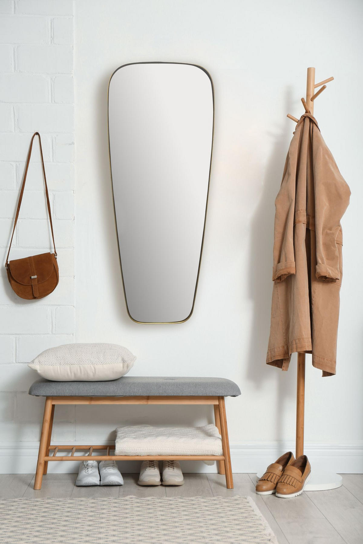 WANDSPIEGEL Rechteckig Metall Gold 38x100 cm Abgerundeter Rahmen - Goldfarben, Glas (38/100/3cm) - KADIMA DESIGN