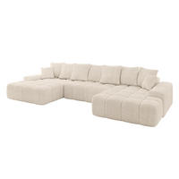 WOHNLANDSCHAFT ENSI-U - 353x164x69 cm Beige - Beige, Holzwerkstoff/Kunststoff (357/69/164cm) - ALTDECOR