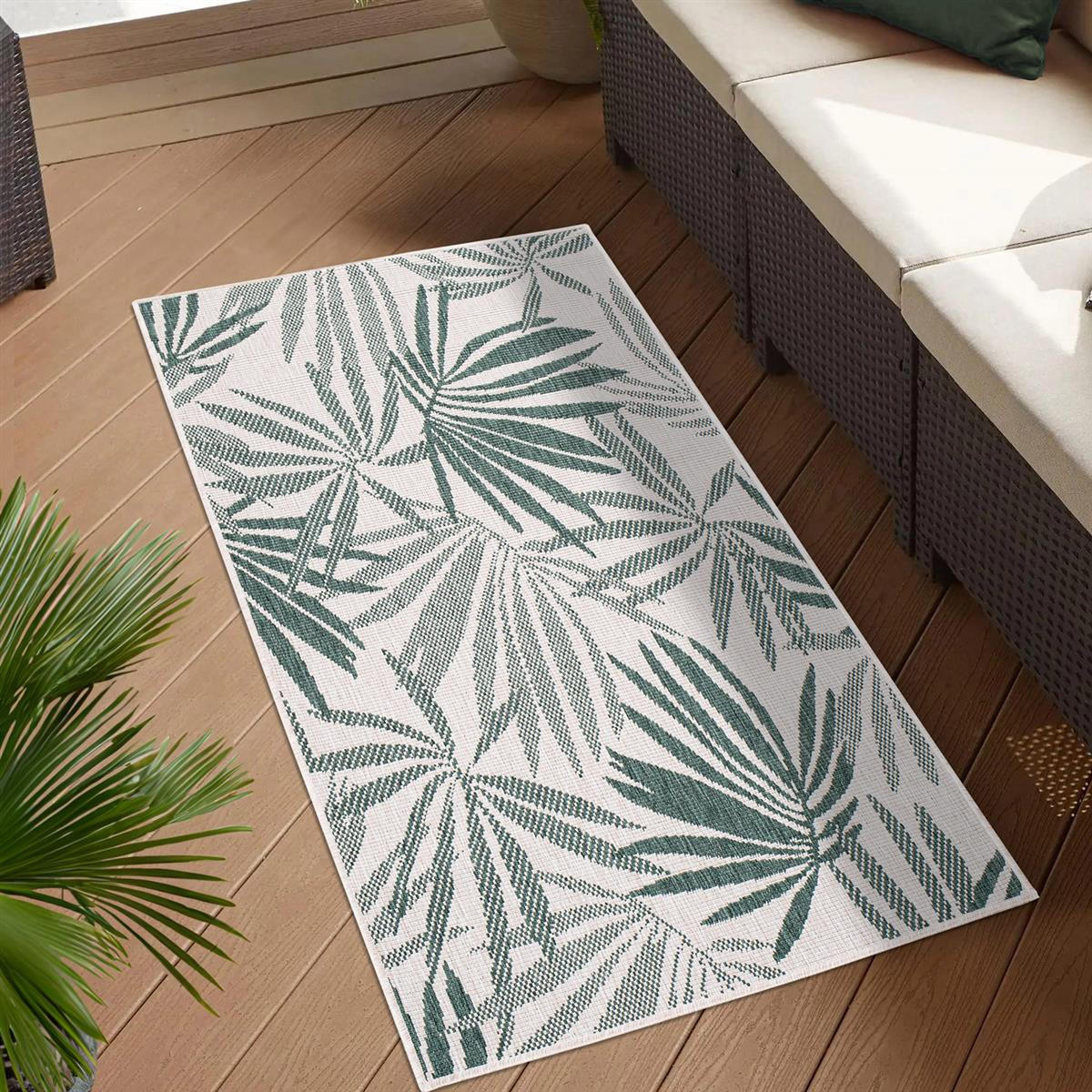 OUTDOOR-TEPPICH DuoRug 5771 Grün 80x150 cm - Grün, Textil (80/150cm) - carpet city