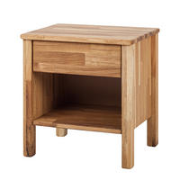 NACHTKOMMODE - Eiche massiv - geölt - Eichefarben, Holz (47/49/37cm) - home24