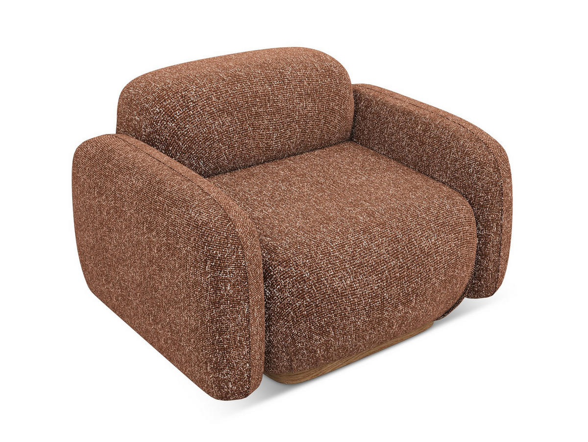 SESSEL Strukturstoff Stoff Orange - Terra cotta/Orange, Holz/Textil (110/73/95cm) - Makamii