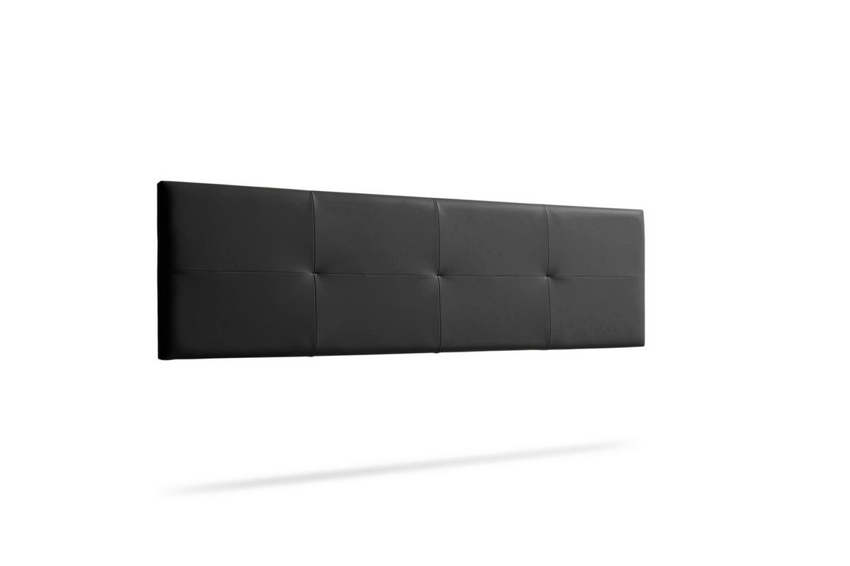 KOPFTEIL gepolstert ALTEA Kunstleder 170x50x5 cm - Schwarz - Moonia - Schwarz, Holz (170/5/50cm)
